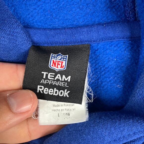 Reebok Hoodie Kids L Blue NFL Colts Pullover Fleece Football Sweatshirt Vintage - Picture 4 of 8